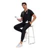 Soild Scrub Working Uniform Suit For Men's Cross V-Neck Short Sleeve Fun T-Shirts Workwear Tee With Pockets