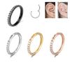 [Gorgeousxx] 316L Stainless Steel  Rhinestone Studded Nose Ring for Women Piercing Body Jewelry