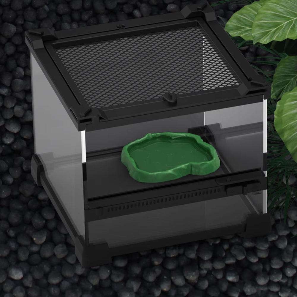 Stone Texture Reptile Feeder Bowl ABS Resin Feeding Bowl Dish New Water Dish Feeder Pet Crawler