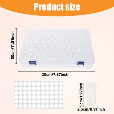 80 Grids Diamond Painting Tools Storage Box with Stickers Diamond Painting Embroidery Accessories Container Storage Case Diy Art