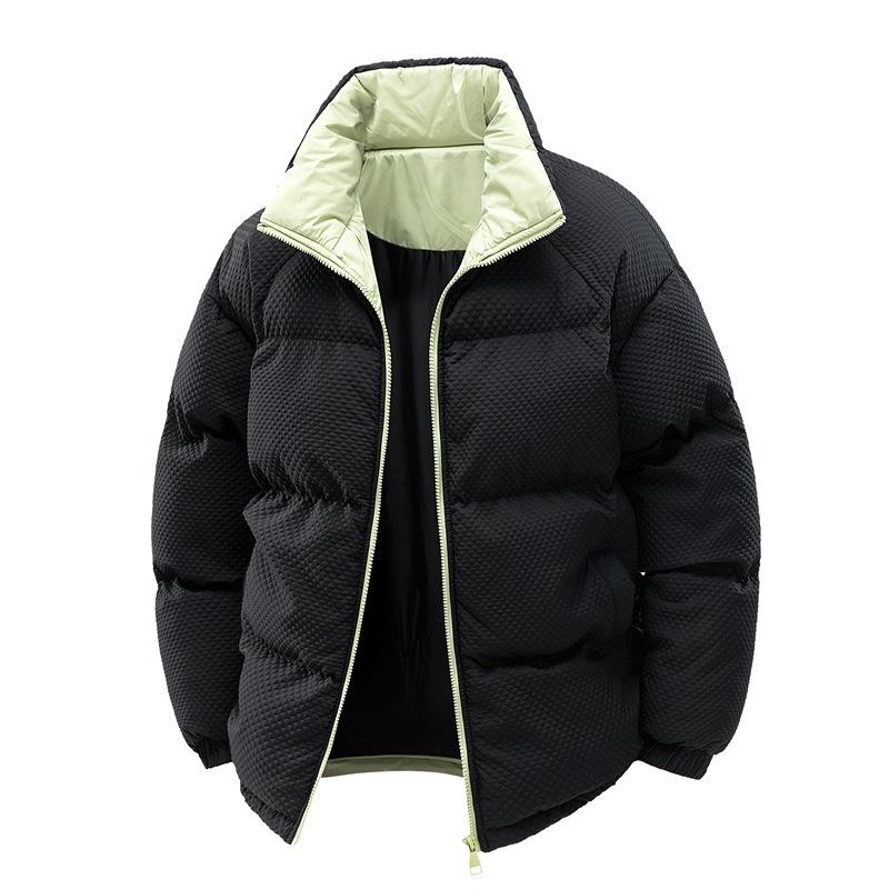 Stand-up collar cotton-padded clothes for men and women of the same style, new loose warm cotton-padded clothes in winter