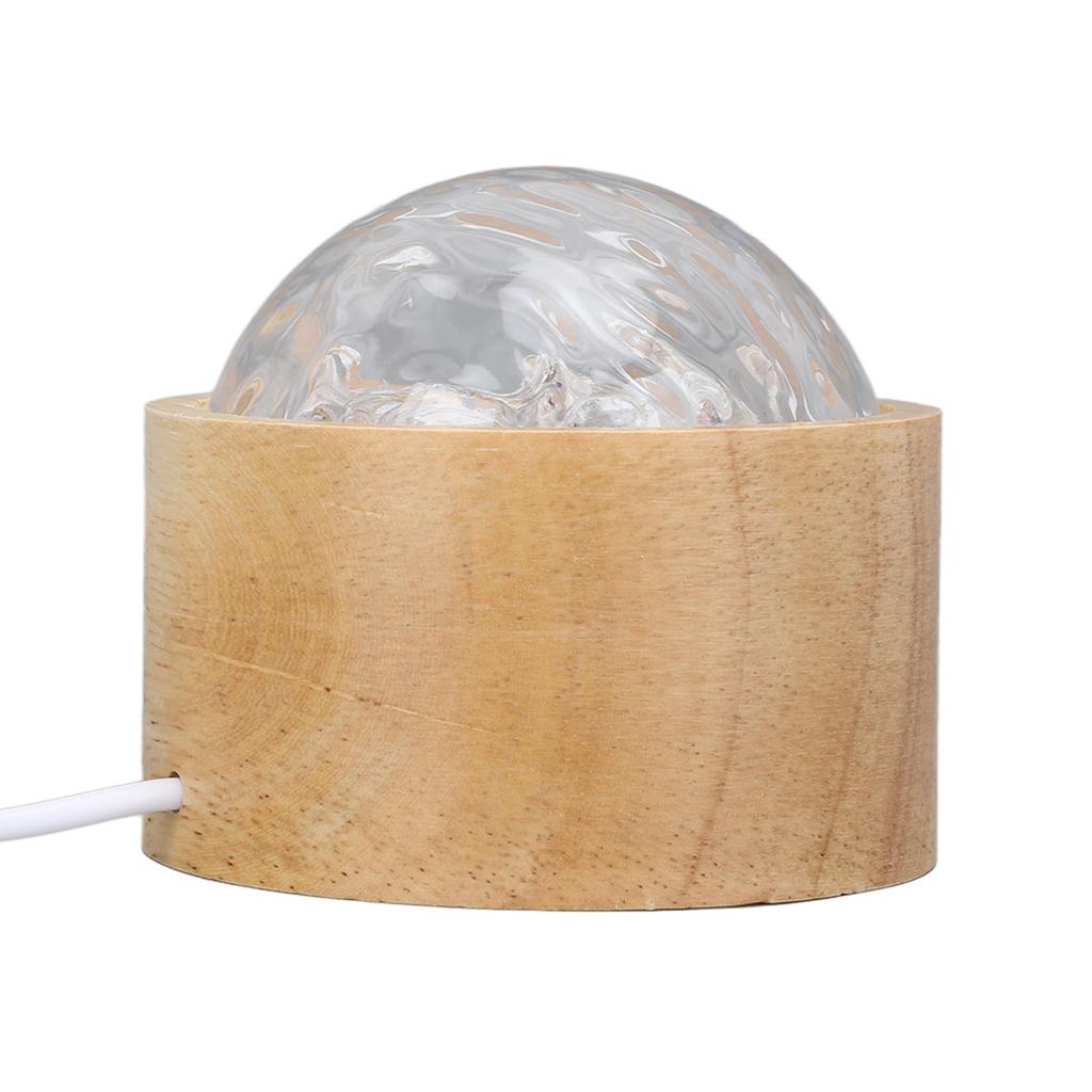 Water Wave Lamp Remote Control Dynamic Rotating RGB 16 Color Adjustable Brightness Original Wood