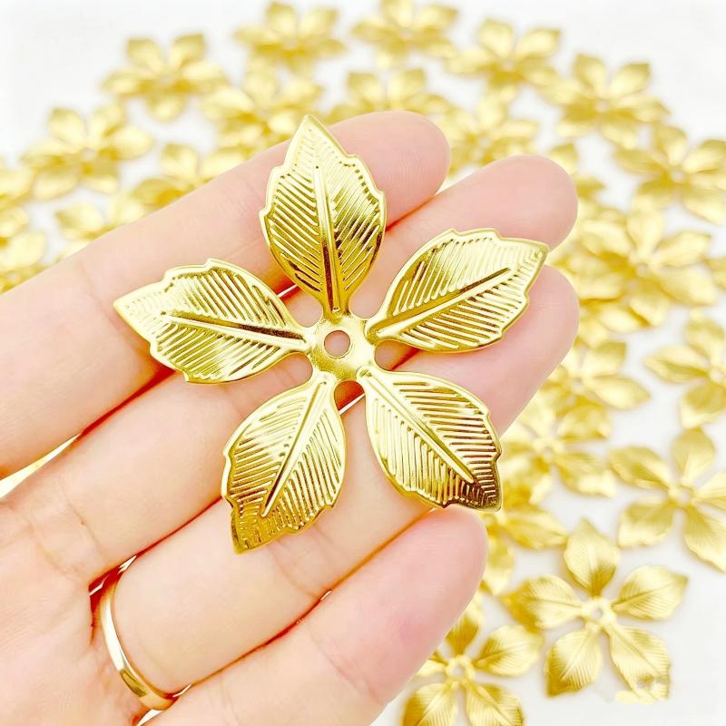 50Pcs Flowers Antique Filigree Wraps Connectors Pendant Beads Caps Charms For Diy Jewelry Accessories Findings Metal Crafts