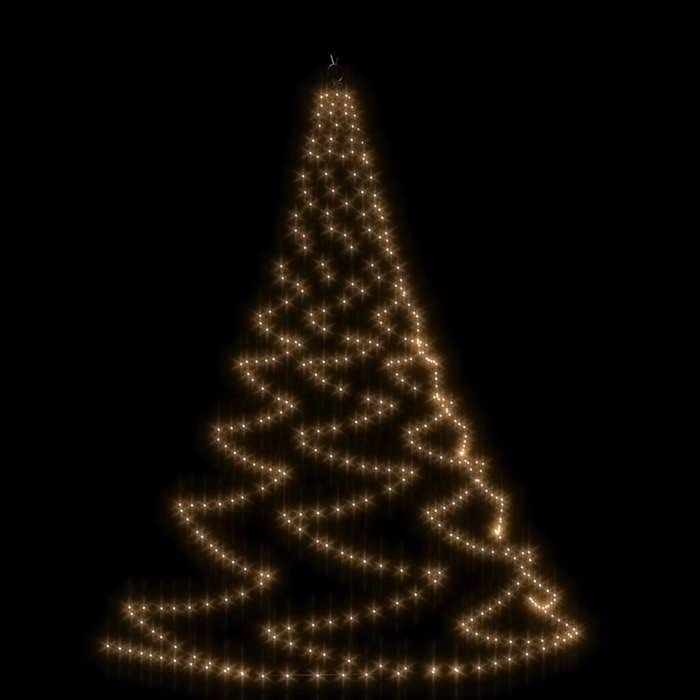 Arbre mural à LED - 5 m - 720 LED - Blanc chaud - Métal - Électrique
