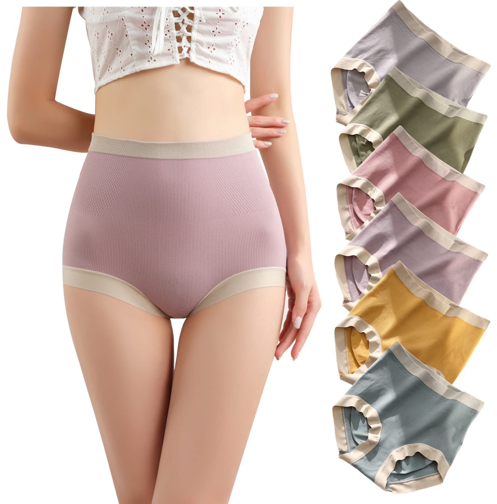 

Raiplus Симпатичное Бесшовное Нижнее Белье Размер XL Женские Трусики с Глубокой Посадкой, Набор из 6 Штук, Трусики с Высокой Посадкой, Формирующее Белье с Глубокой Посадкой, Женское Нижнее Белье, Трусики,