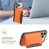 For iPhone 17 Pro Max Case with Card Slots Kickstand Calf Texture Leather Phone Back Cover