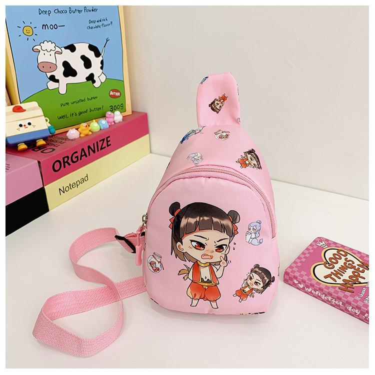 2 Ne Zha Cartoon Kids Small Crossbody Bag Durable Polyester Everyday Activities