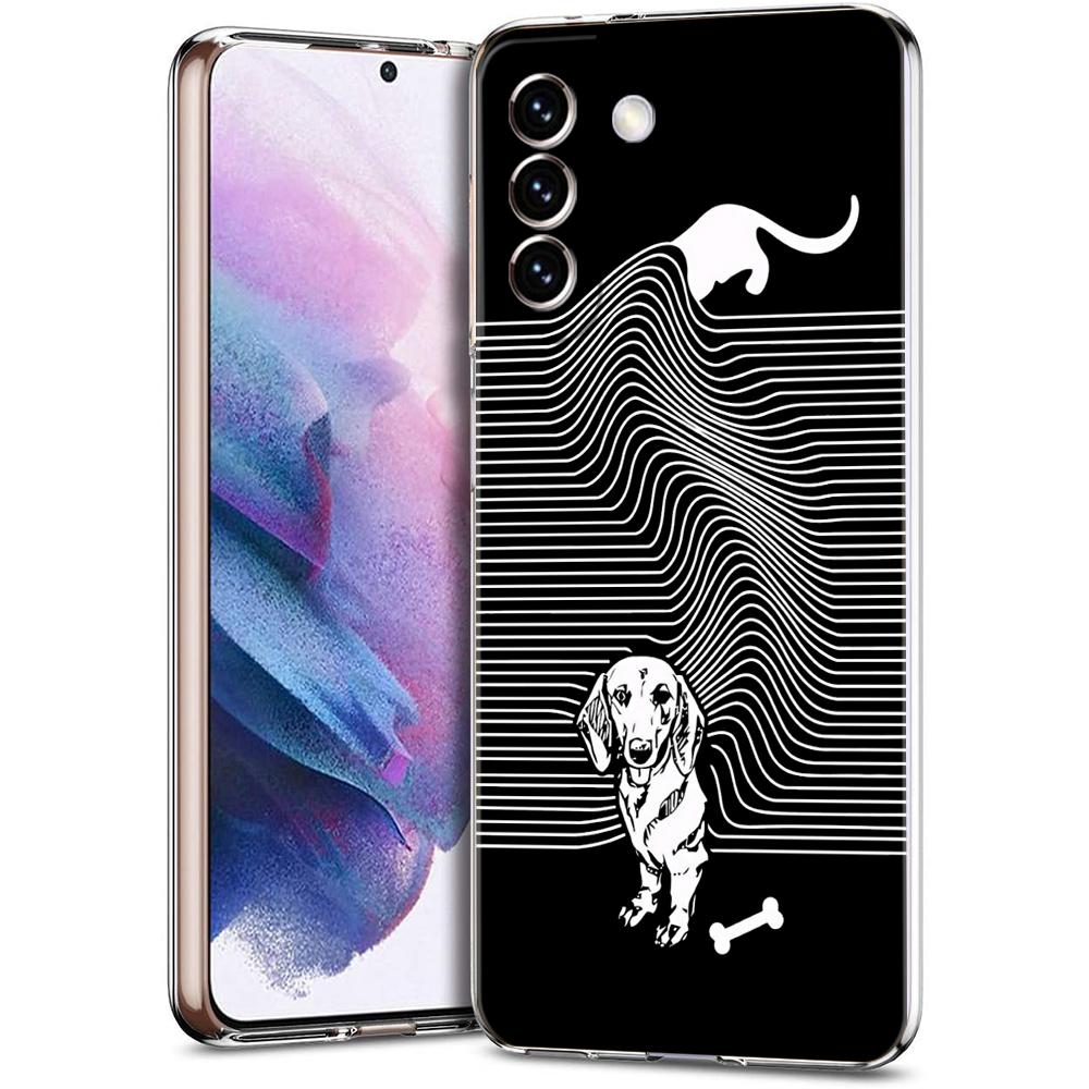 Phone Case For Samsung Galaxy S24 Ultra S23 FE S22 S20 S21 5G S10 S9 Plus S10E S8 Soft Clear Dachshund Sausage Dog Cover