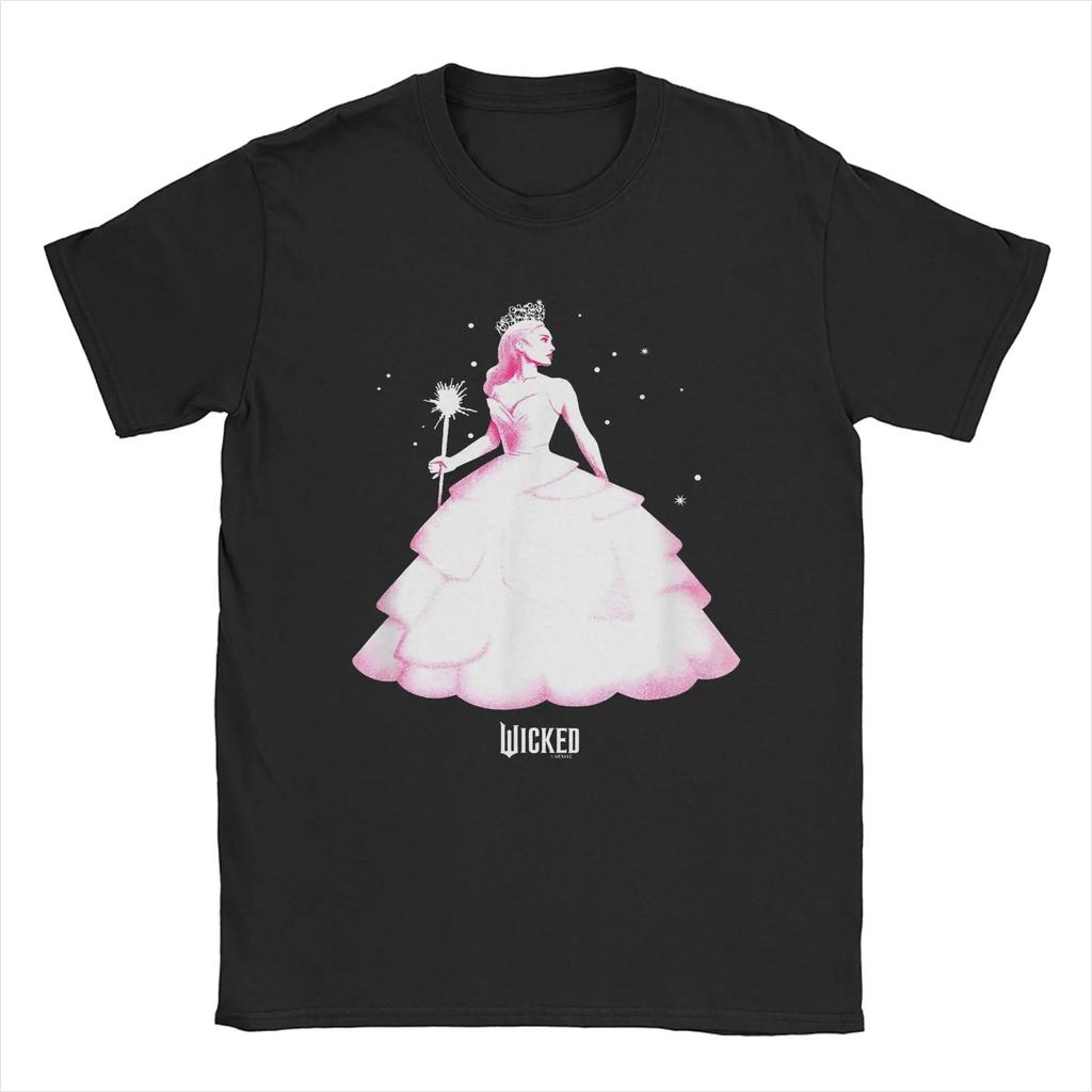 Mode Böse Glinda Tonale Pose T-Shirts Herren O-Ausschnitt Reine Baumwolle T-Shirts Magischer Film Kurzarm T-Shirt Geschenk Kleidung weich