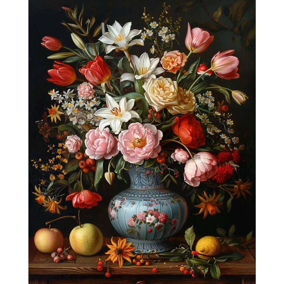 

Красочный букет ваза алмазная живопись мозаика цветок художественная картина комплект для алмазной вышивки творческое хобби украшение дома подарки Full Round 20x30CM