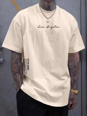 Camisetas con gráficos de la ciudad de Los Ángeles para hombre, transpirables, de algodón, estilo hip hop, holgadas y de gran tamaño.