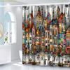 1pc Creative Cityscape Shower Curtain with Hooks - Vibrant Artistic Design, Machine Washable Polyester, Perfect for Bathroom &