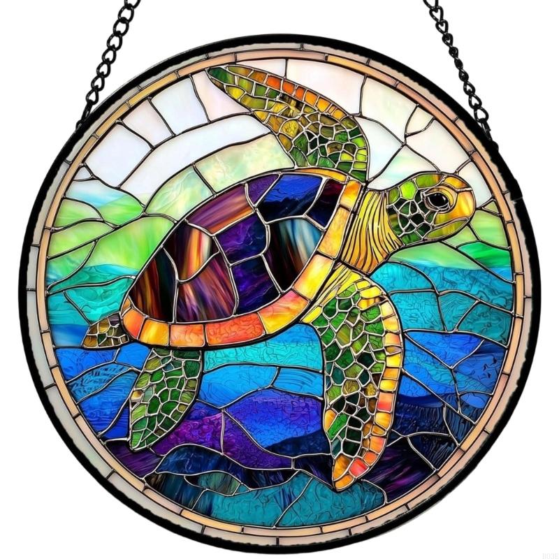 Colorful Glass Hanging Decorative Item Sun Catcher Glass Texture Suitable for Creates Colorful Effects in Various Room B03E