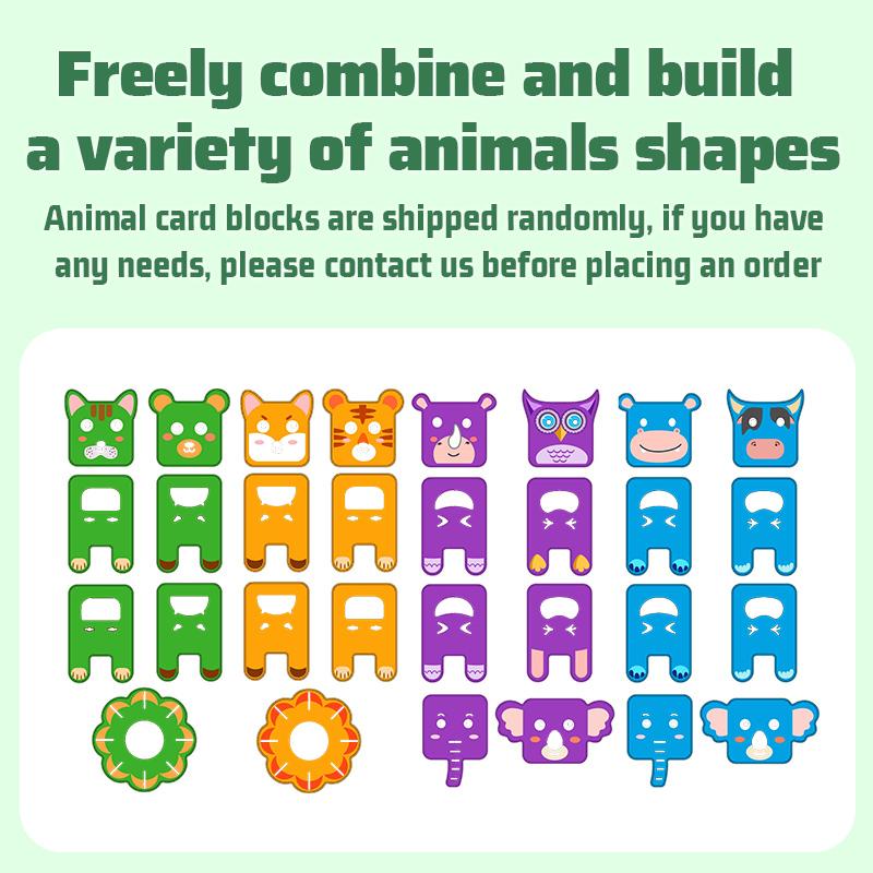 Magnetic Toys for Kids Learning Magnetic Tile Animal Blocks Magnets Game Set Children Educational Magnetic Building Blocks Tiles