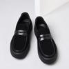 men's fashion cow suede leather shoes slip on lazy shoe black trend platform loafers wedding party dress band designer footwear