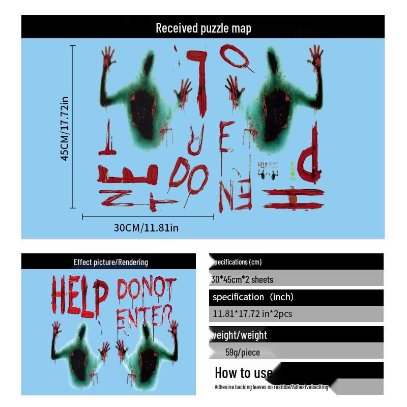 

2025 Хэллоуин Страшный Скелет и Красный Глаз Наклейка на Стену для Декора Дома с Привидениями
