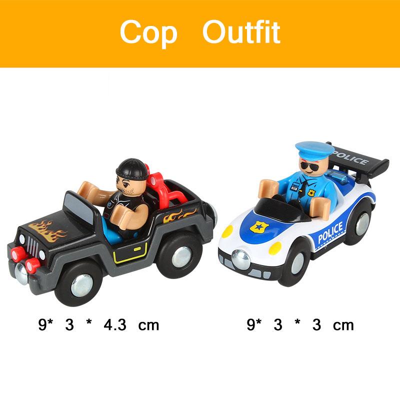 Fire Truck Magnetic Train Car Ambulance Police Car Toy Fit Brio Wooden Train Track Railway Toys For Children