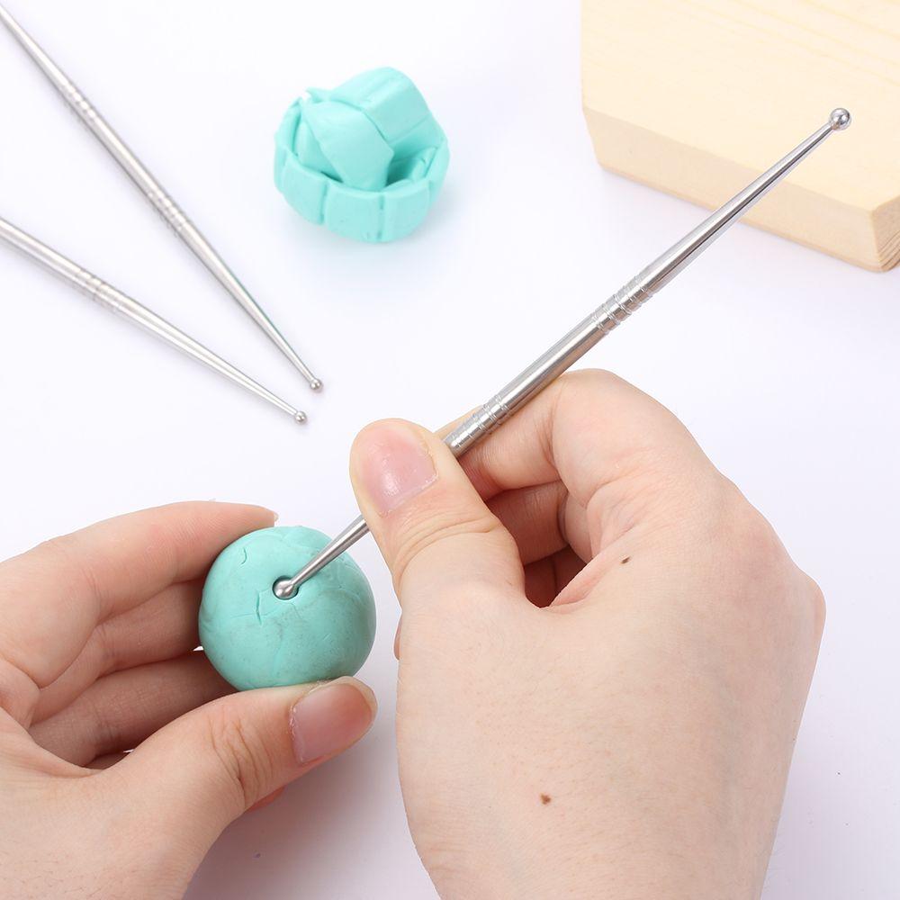 Model Linie Haine Oțel Inoxidabil Sculptură Argilă Tijă Cap Dublu Ac Sculptură Instrument Ceramică