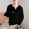 Women's Plus Size Hooded Wool Cable Knit Pullover - Slim Fit Casual Sweater for Autumn/Winter