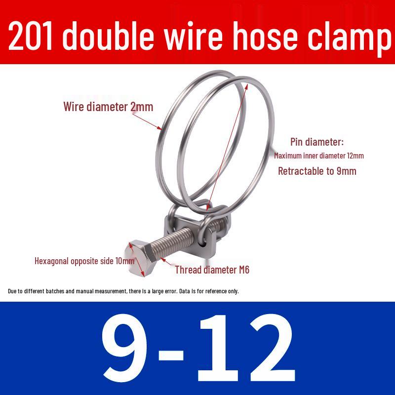 Doppeldraht-Schlauchschelle aus Edelstahl für Feuer-, Wasser-, Gasleitungen - Verdickt