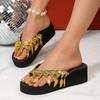 Women's New Sequin Pendant Flip-Flops Fashion Outwear Summer Clip-Toe Platform Sandals