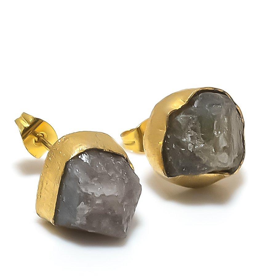 

Серьги из стерлингового серебра 925 пробы с натуральным грубым драгоценным камнем ручной работы L7C28