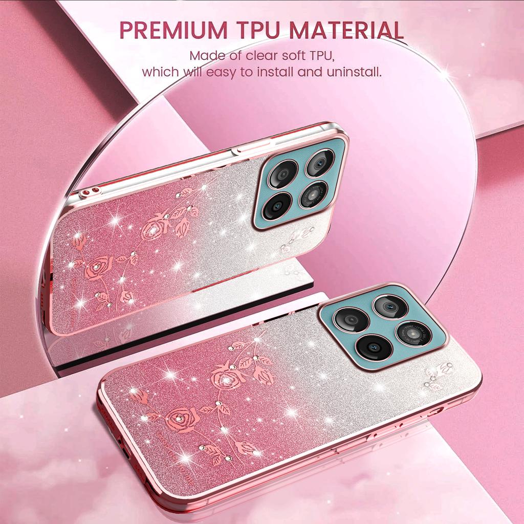 KADEM TPU Pouzdro pro Motorola Edge 60 5G/60s 5G/60 Fusion 5G Květinový design Gradientní kryt na telefon