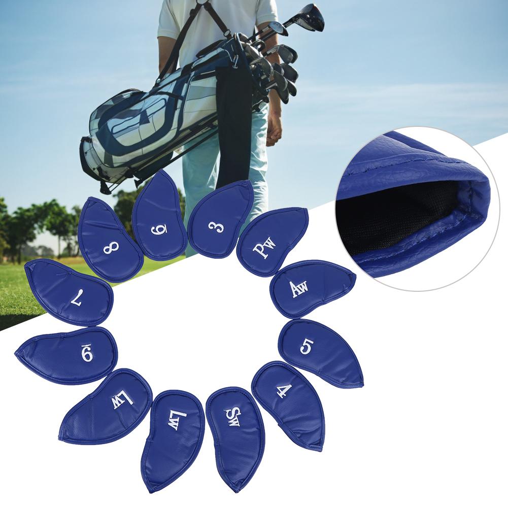 12PCS   Pattern PU Leather   Soft Convenient   Putter Cover Iron   Headcover Accessory During Outdoor Travel