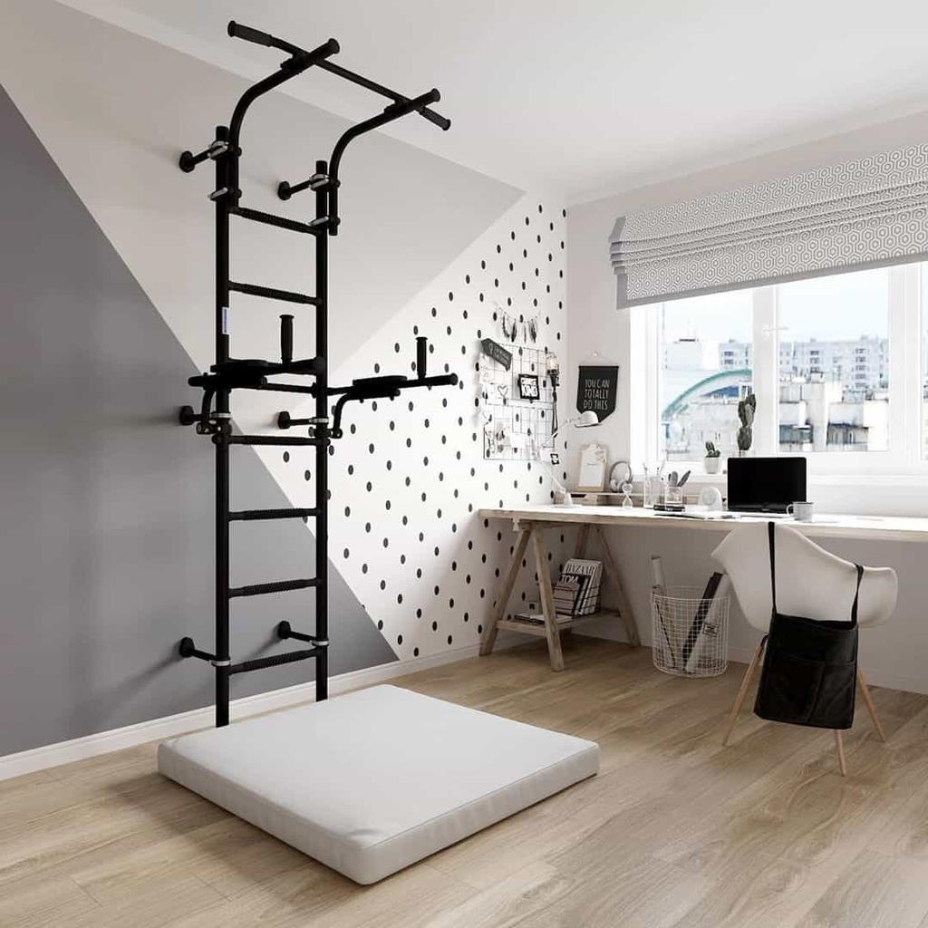 Teenager Plus wall-mounted gymnastics ladder - elite black