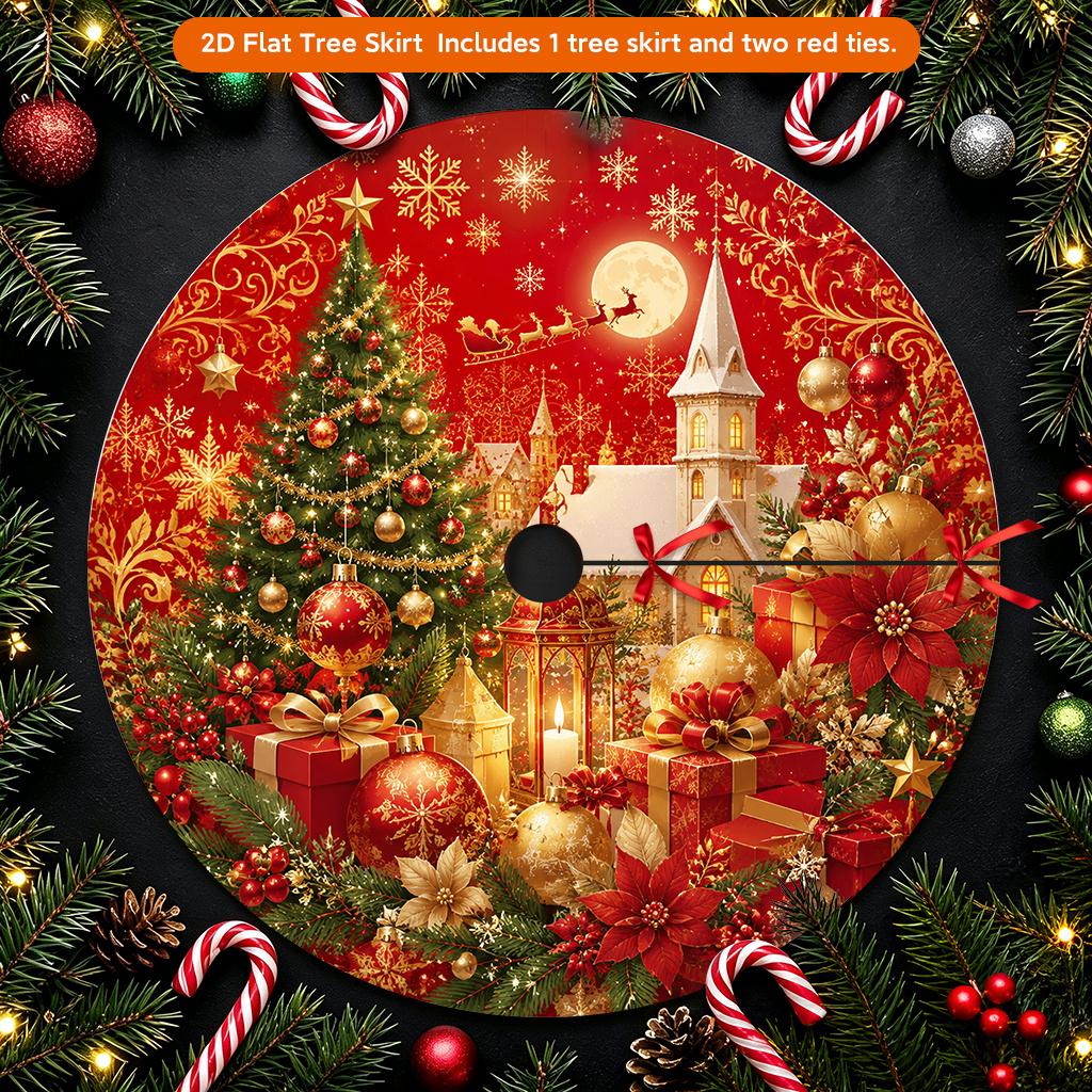 Tree Skirt 1pc, Holiday Season Celebrations, Christmas Home Decor: Large Round Tree Skirt, Tree Cover Indoor & Outdoor Holiday Decoration; Winter Fest