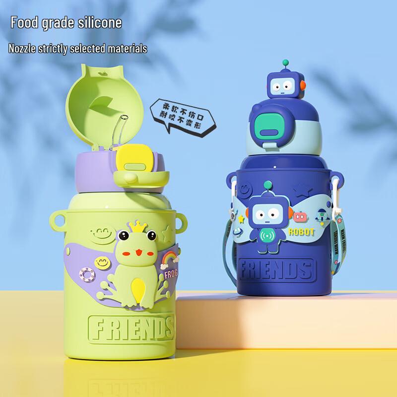 Jilifa 316 SS Kids Robot Dual-Drink Insulated Bottle