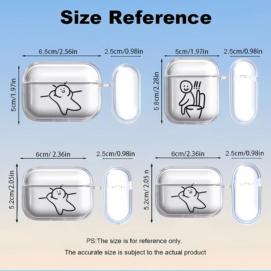 Cartoon Matchman Case For Airpods 2 1 Pro2 4 3 Pro3 Pro Clear Earphone Cases Cover