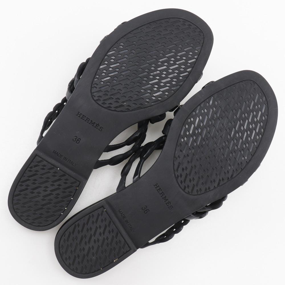 Hermes Chaine d’Ancre Sandalen schwarz Gummi Damen Gebraucht
