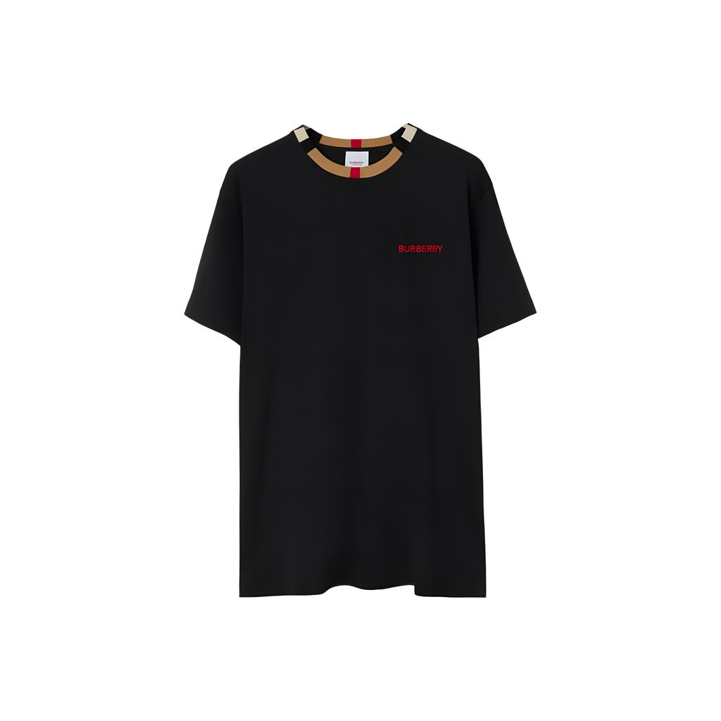 Burberry T Shirts Men's Black Crew Neck Moderate Straight Fit 80781141