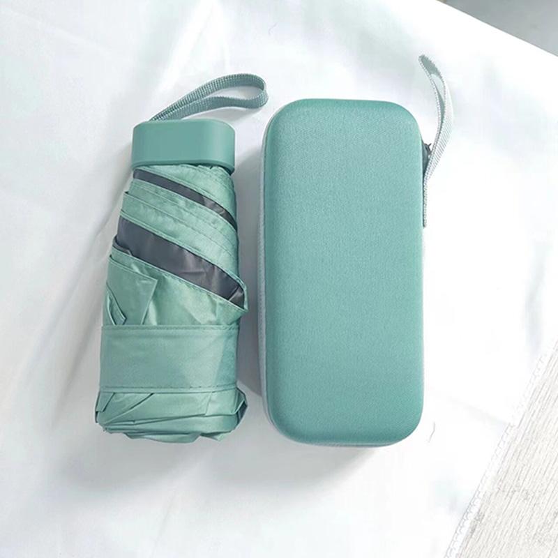 Mini Sunshade Umbrella,6-bone Umbrella On Sunny And Rainy Days, Convenient For Outdoor Travel And Umbrella With Storage Pocket