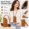 Sac de Rangement pour Lunettes de Soleil en Cuir PU avec Cordon Porte-Lunettes Accessoires Lunettes