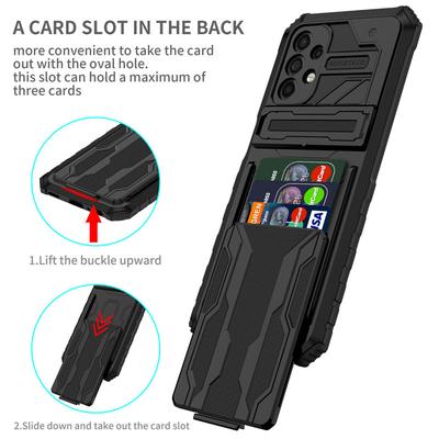 Para Samsung A12 A22 A32 A42 A52 A72 Funda de Teléfono con Soporte de Armadura a Prueba de Golpes Para Galaxy A02 A02s A03s con Ranura para Tarjetas Cubierta Trasera