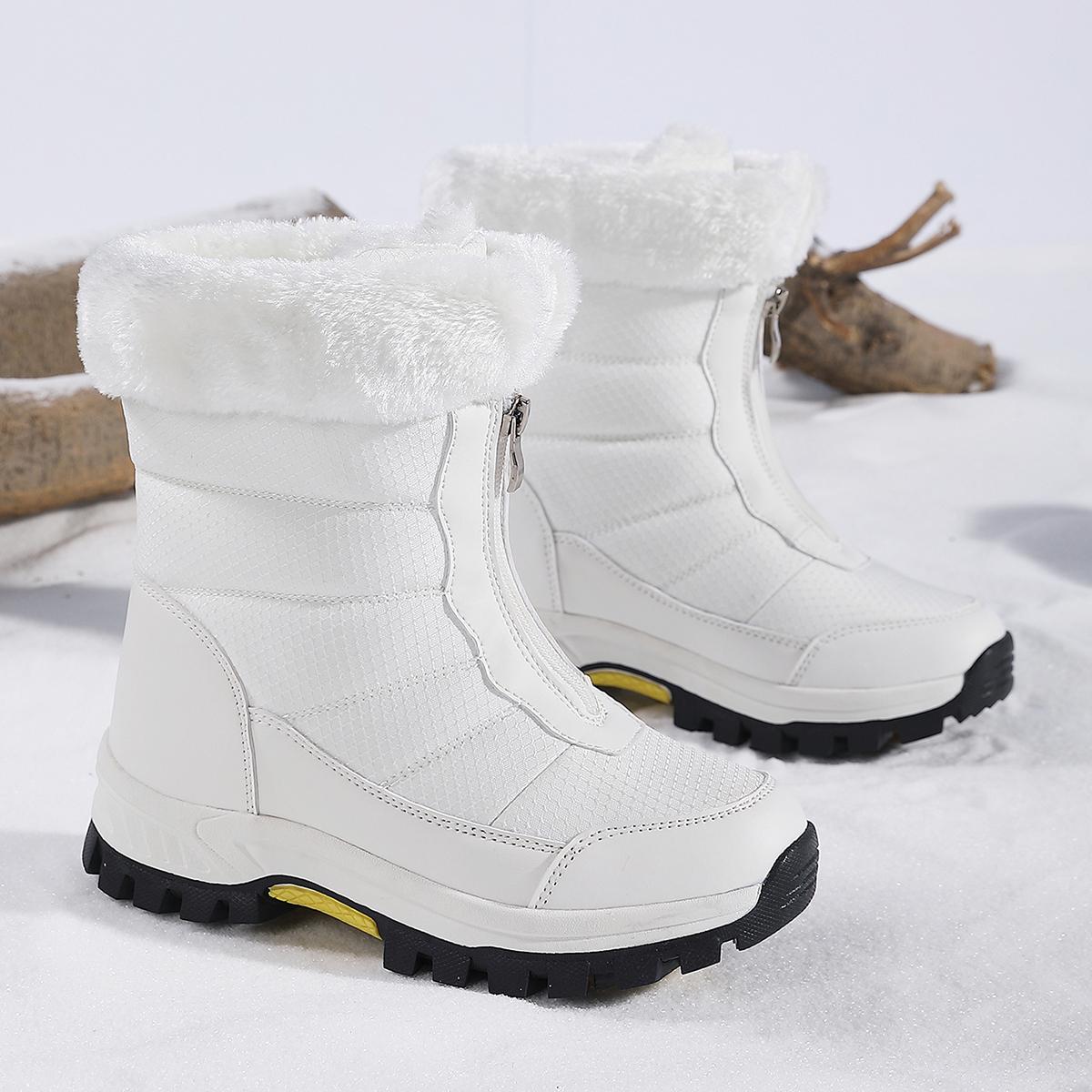 

TUINANLE Ботильоны женские зимние ботинки сохраняют тепло нескользящие черные зимние ботинки женские водонепроницаемые большие размеры 42 белые ботинки 39 белый