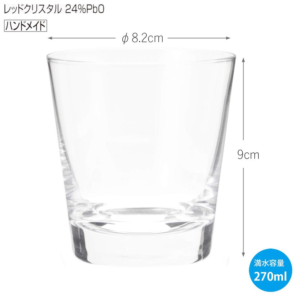 Toyo Sasaki Glass Premiere Bar Style Rocks Glass, 270ml, for On the Rocks, Made in Japan, Ideal for Shochu, Whiskey, and Other Drinks, LS156-09