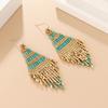 Boucles d'oreilles pendantes à pampilles avec perles cubiques, Accessoires de bijoux élégants et tendance pour femmes