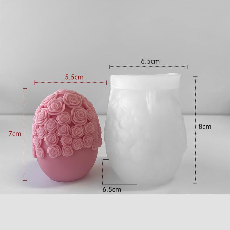 Easter Egg Silicone Candle Mold Aromatherapy Plaster DIY Craft Candles Making Tools Ornaments Embossed Flower Egg Mold