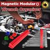 Wrench Organizer Rack Set Wrench Rack Holder 23-46PCS Capacity Multifunctional Compact ABS Magnetic Modular Wrench Organizer