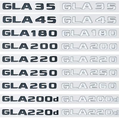 JQIG4 Car Tail Trunk Letters Logo Emblem Badge Sticker Mercedes Benz GLA Class 4MATIC X156 H247 45 GLA250 GLA200 GLA220d GLA250e