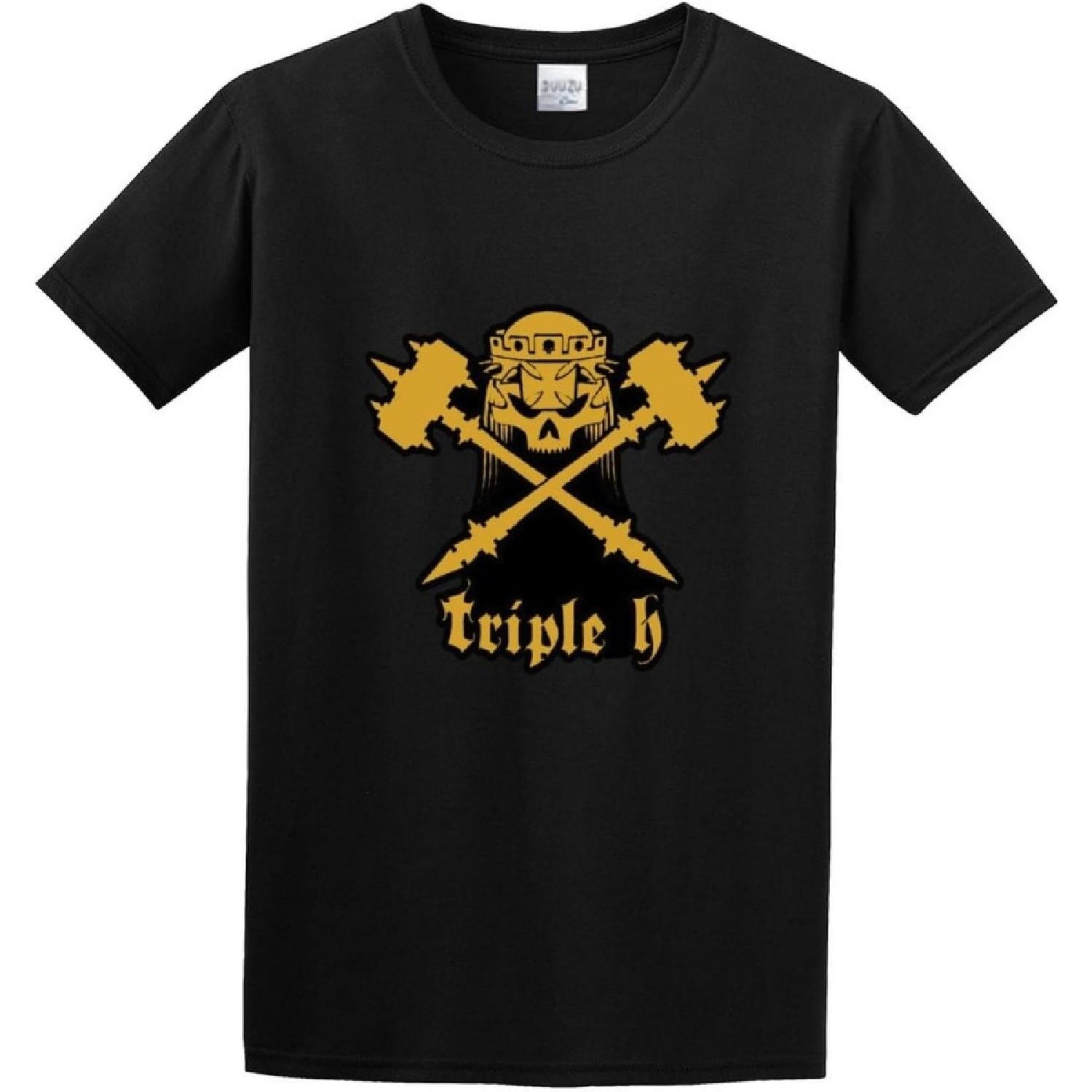 MUSAKT Футболка с логотипом Triple H для мужчин Повседневная футболка Летние модные топы Одежда Черная XXXXXL разноцветный