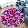 Colorful Heart Pattern Rug for Playrooms and Bedrooms Round Carpet for Home Sofa Bedroom, Gift