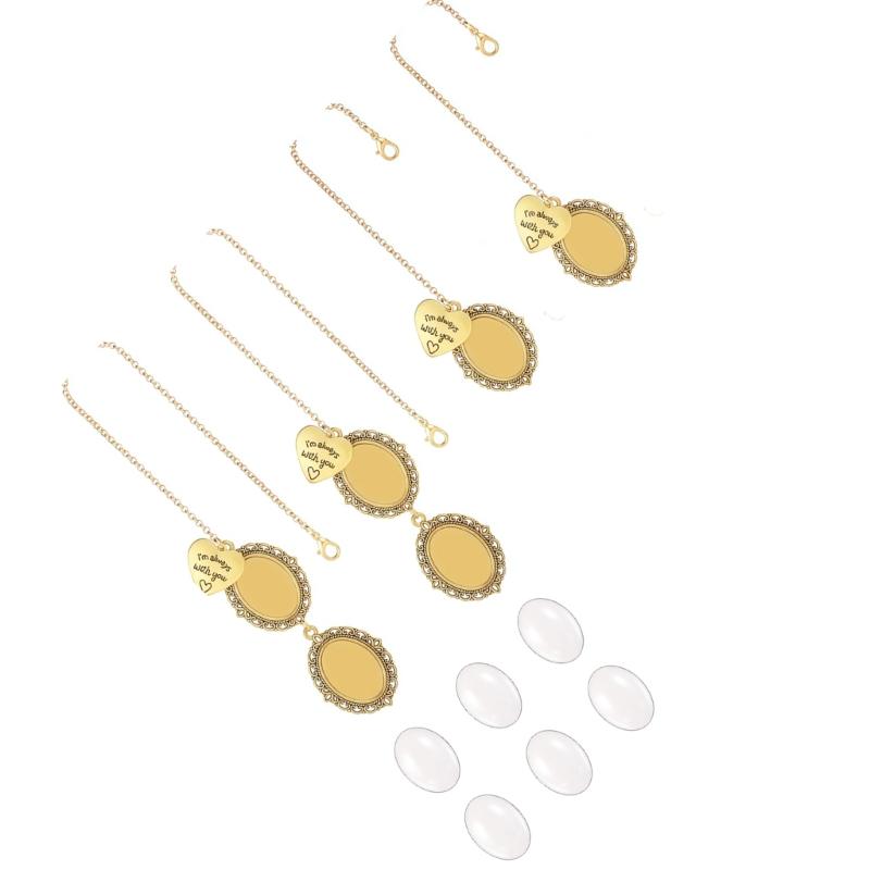 Pack of 4 Graduation Memorial Photo Pendants Tassels Design for Sentimental Keepsakes Easy Photo Change Alloy Jewelry
