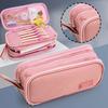 Girl Large Capacity Aesthetic Pencil Bag School Cases Cute Stationery Holder Bag Zipper Pencil Pouch Student Boy School Supplies
