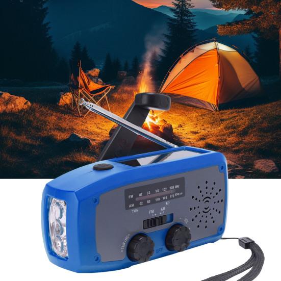 Emergency Solar Radio Design Portable Hand with LED Flashlight Compact Crank Solar Powered Rechargeable