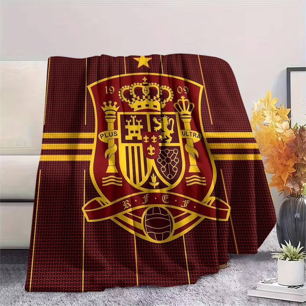 Spain National Football Team Flannel Blanket, High quality Comfortable for All Seasons, Home Decor, Warmth and Comfort