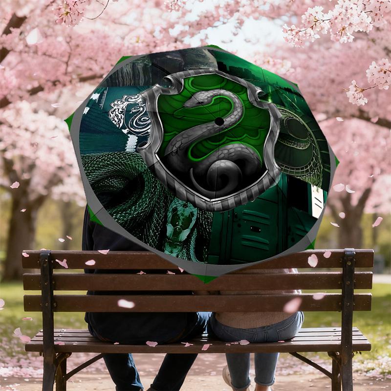 1PC Slytherin Snake Umbrella-8-Rib Reinforced, Automatic Open, Lightweight & Durable, Cute Fashion Accessory for Outdoor, D2680